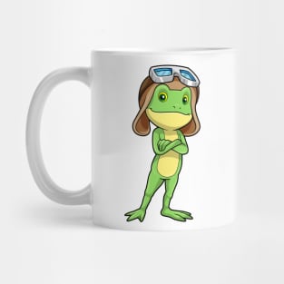 Frog as Pilot with Hat & Glasses Mug